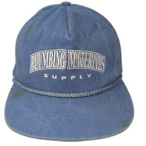 Cobra Caps Blue 5 Panel Hat OS Plumbing Materials Supply Snapback Embroidered